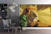 3D Golden Lion Character golden lion graphic mural wall mural wallpaper for kids room - view 2