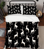3D Cartoon White Reindeer Quilt Cover Set Bedding Set Pillowcases  20- Jess Art Decoration