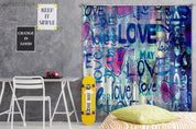 3D Abstract Graffiti Alphabet Love Curtains and Drapes LQH 74- Jess Art Decoration