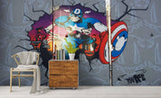 3D Superhero Graffiti Wall Mural Wallpaper sww  110- Jess Art Decoration