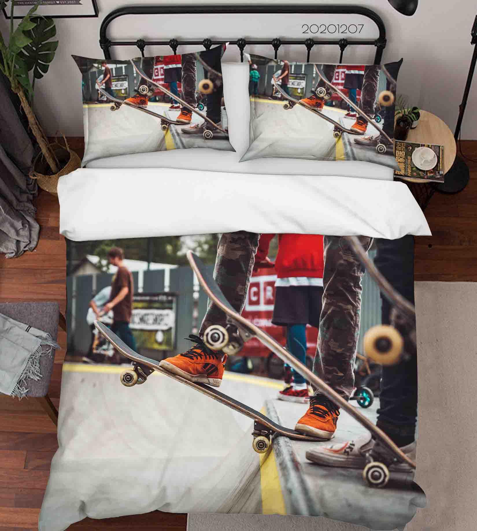 3D Pexels Street Sports Skateboard Quilt Cover Set Bedding Set Duvet Cover Pillowcases LXL- Jess Art Decoration