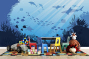 3D Sea Underwater Ocean Bottom Fishes Wall Mural Wallpaper WJ 3127- Jess Art Decoration