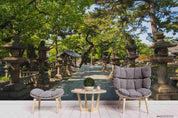 3D Green Tree Stone Road Scenery Wall Mural Wallpaper LQH 207- Jess Art Decoration