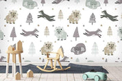 3D Color Cartoon Animals Fox Lion Wall Mural Wallpa 44- Jess Art Decoration