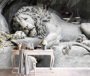 3D Sculpture Lion Wall Mural Wallpaper LQH 91- Jess Art Decoration