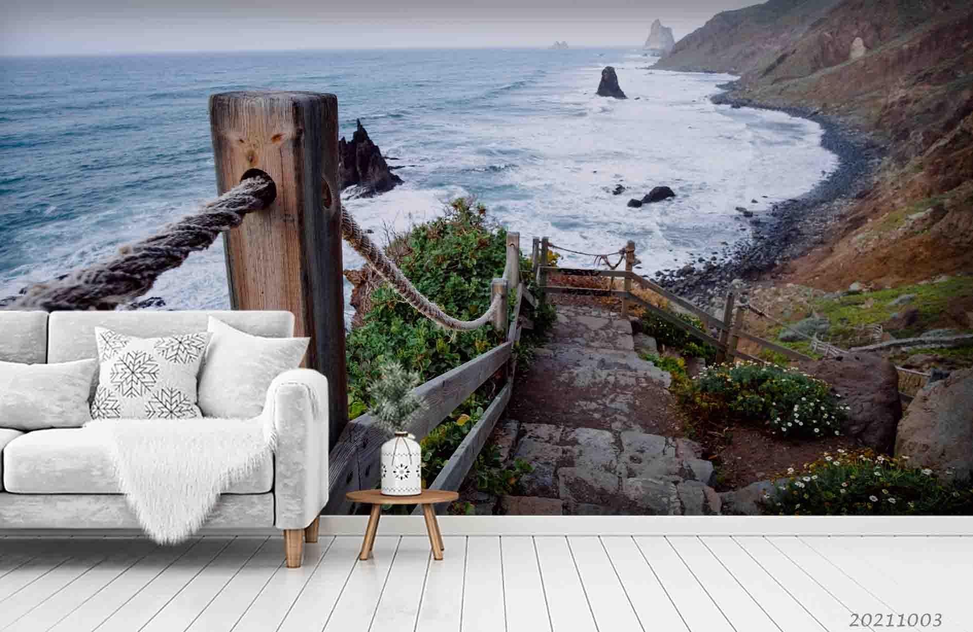 3D Sea Coast Nature Landscape Wall Mural Wallpaper LQH 428- Jess Art Decoration