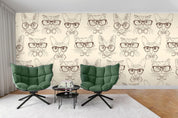 3D Cat Kitty Dog Glasses Wall Mural Wallpaper 56- Jess Art Decoration