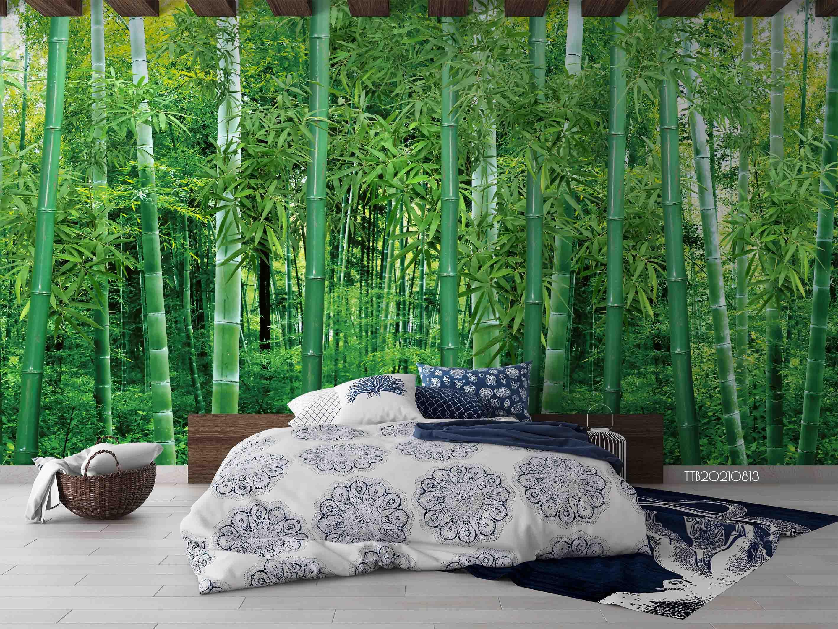 3D Green Bamboo Forest Wall Mural Wallpaper 5098- Jess Art Decoration