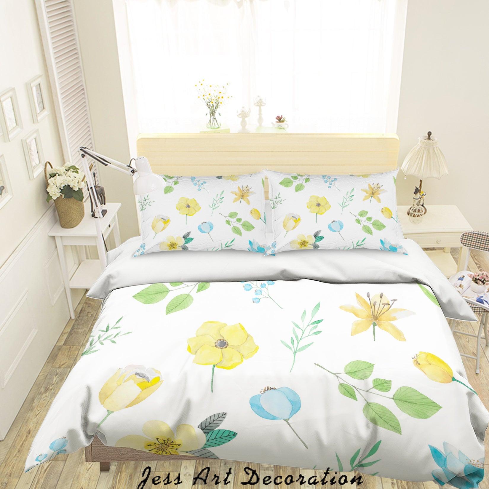3D Brown Leaf Flower Quilt Cover Set Bedding Set Pillowcases 52- Jess Art Decoration
