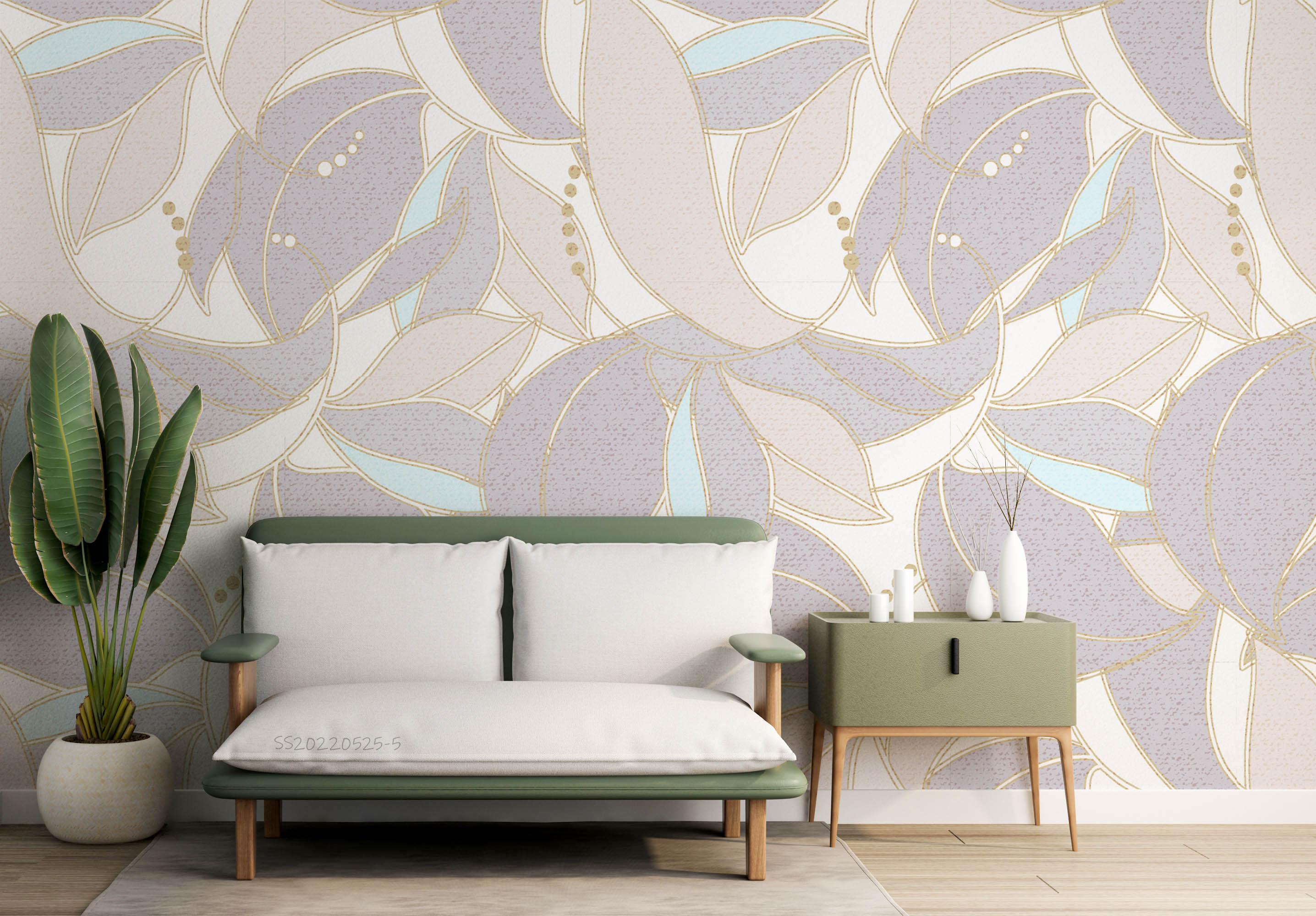 3D Light Color Leaf Pattern Background Wall Mural Wallpaper GD 983- Jess Art Decoration