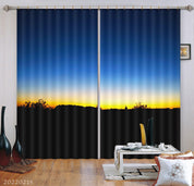 3D Blue Sky Sunrise Scenery Curtains and Drapes GD 2085- Jess Art Decoration