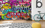 3D Abstract Color Graffiti Wall Mural Wallpaper LQH 278- Jess Art Decoration