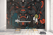 3D Black Monster Wall Mural Wallpaper B54- Jess Art Decoration