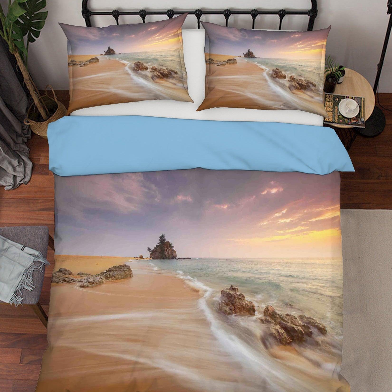 3D  Seaside Beach Scenery Quilt Cover Set Bedding Set Pillowcases  74- Jess Art Decoration
