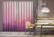 3D Abstract City Building Pink Curtains and Drapes LLL 121- Jess Art Decoration