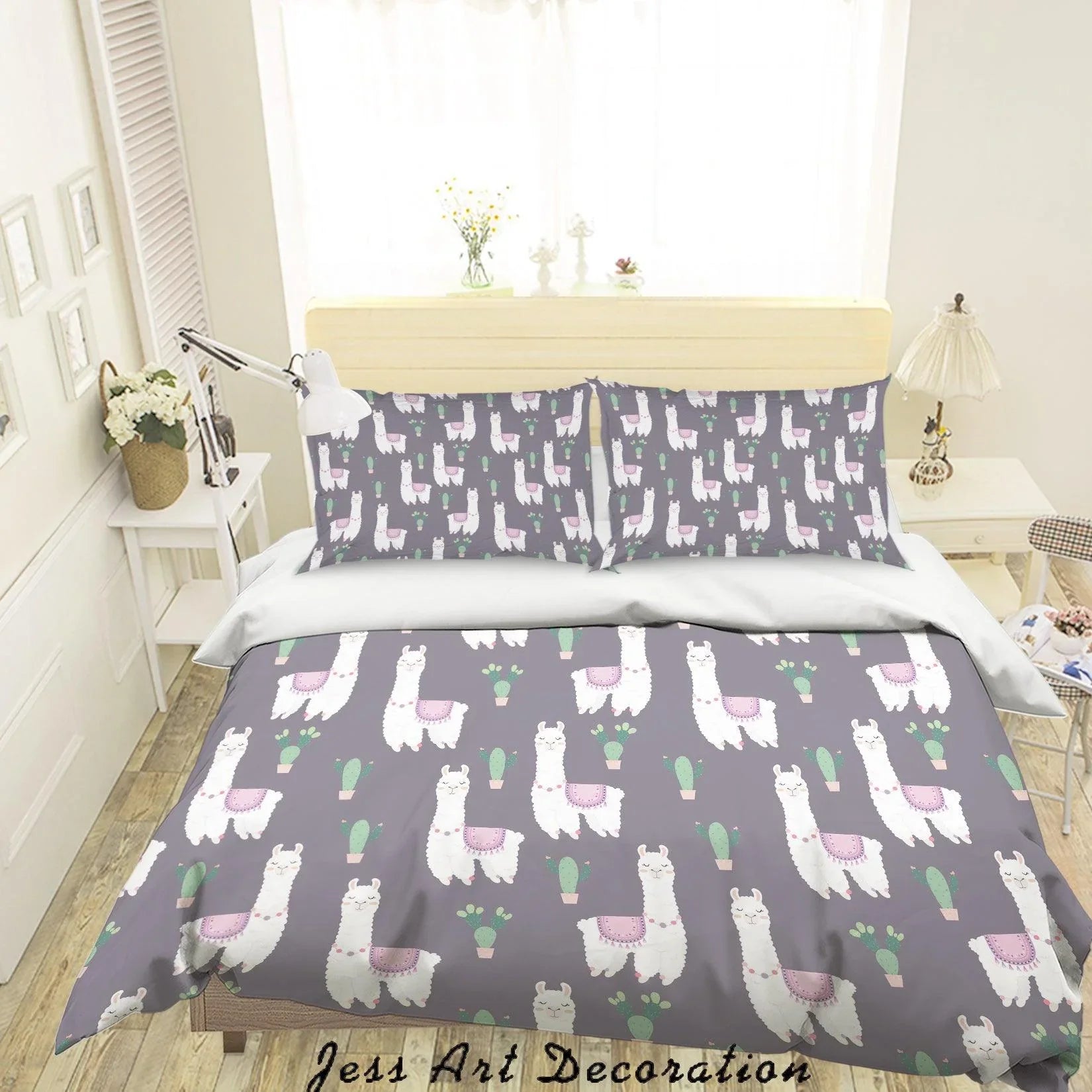 3D Alpaca Pattern Quilt Cover Set Bedding Set Pillowcases 110- Jess Art Decoration