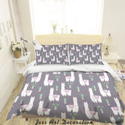 3D Alpaca Pattern Quilt Cover Set Bedding Set Pillowcases 110- Jess Art Decoration