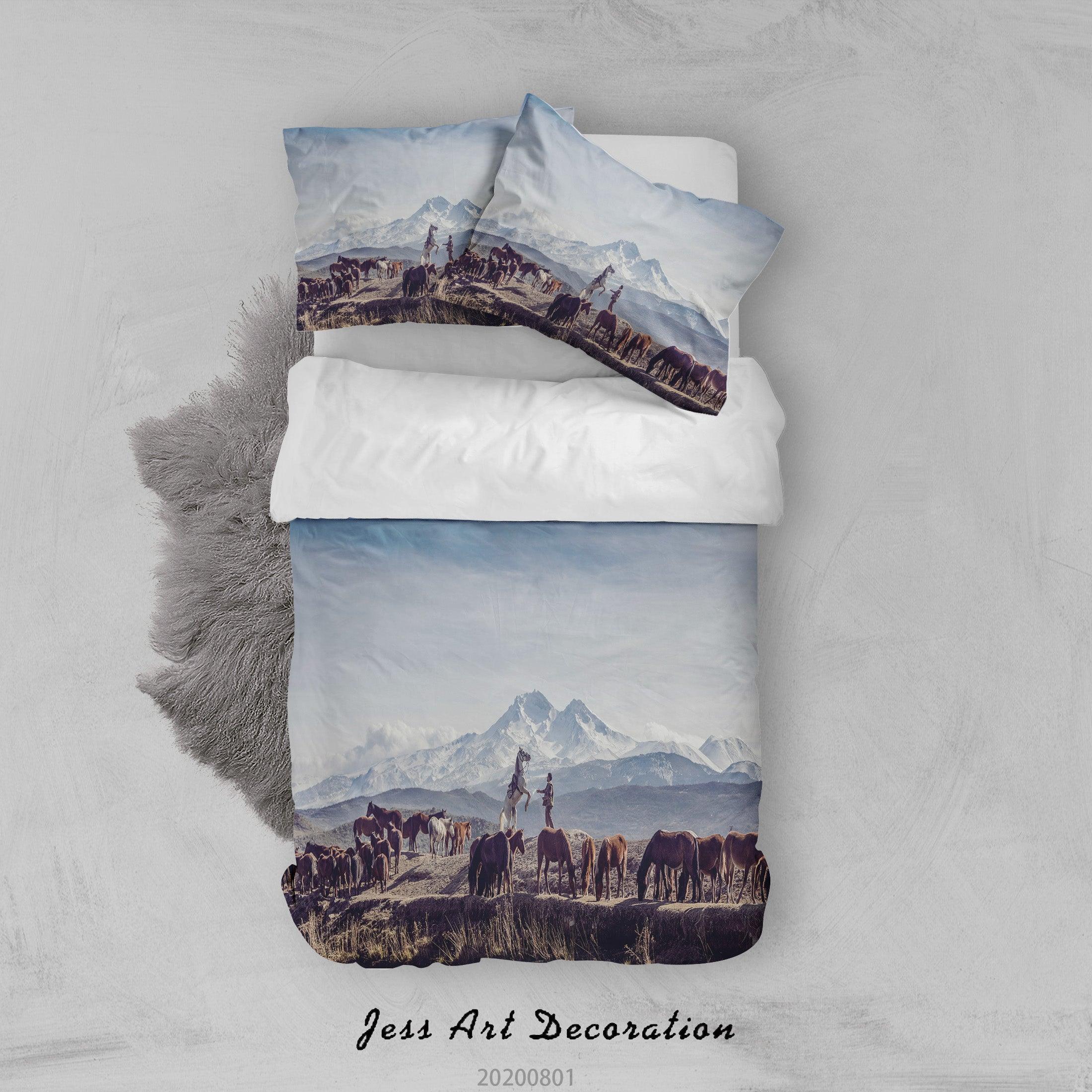 3D Ice Mountain Sea Horse Quilt Cover Set Bedding Set Duvet Cover Pillowcases LXL 257- Jess Art Decoration