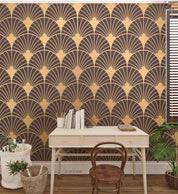 3D Abstract Gold Line Geometry Art Wall Mural Wallpaper 29 LQH- Jess Art Decoration