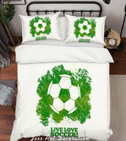 3D Football Soccer Quilt Cover Set Bedding Set Pillowcases 74- Jess Art Decoration
