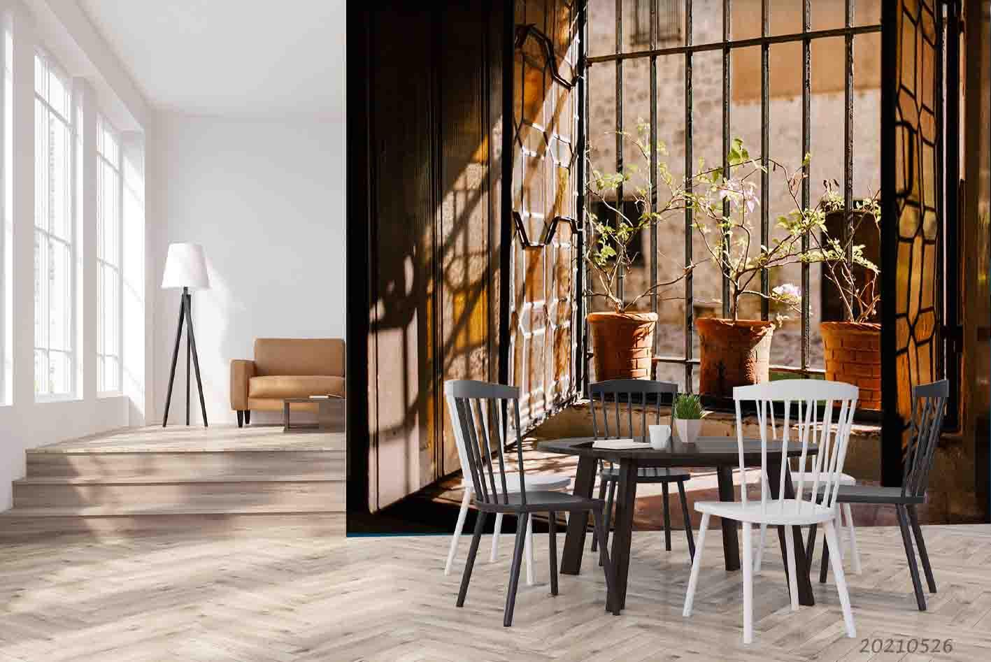 3D Window  Potted Plant Sunny Wall  Mural Wallpaper SWW330- Jess Art Decoration