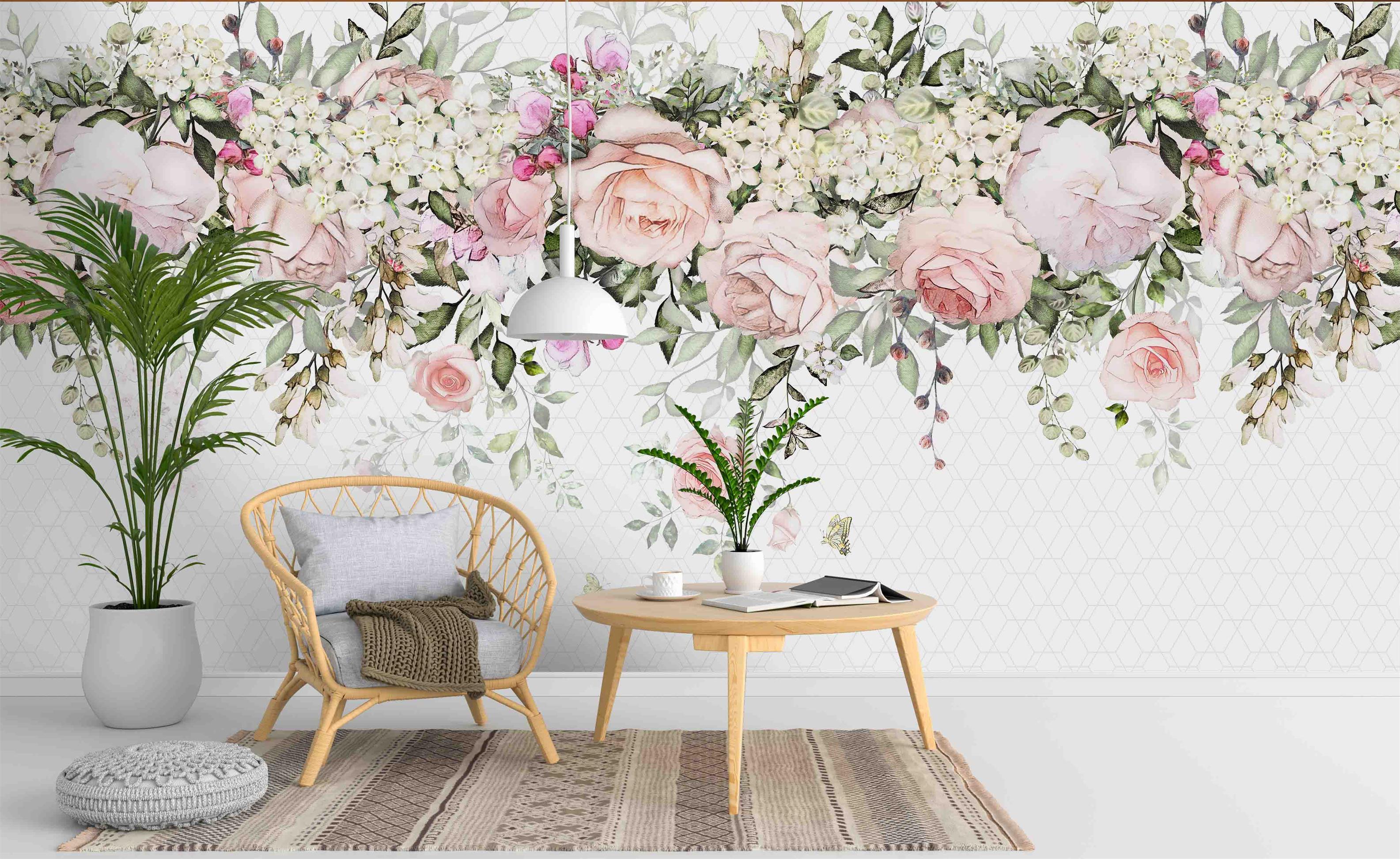 3D Watercolor Pink Floral Wall Mural Wallpaper 14- Jess Art Decoration