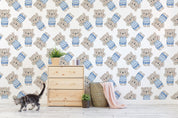 3D Cartoon Cute Bear Wall Mural Wallpaper GD 373- Jess Art Decoration