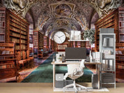 3D European Style Library Bookshelf Book Wall Mural Wallpaper GD 3131- Jess Art Decoration