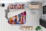 3D Abstract Color Graffiti Quilt Cover Set Bedding Set Duvet Cover Pillowcases 300- Jess Art Decoration