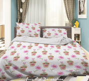 3D Cartoon Pink Bouquet Floral Quilt Cover Set Bedding Set Duvet Cover Pillowcases 120- Jess Art Decoration