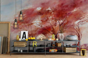 3D Trees Watercolor Wall Mural Wallpaper 230- Jess Art Decoration