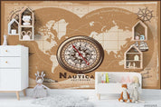 3D Vintage Nautical World Map Wall Mural Wallpaper WJ 9469- Jess Art Decoration