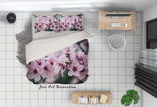 3D Pink Peach Blossom Flower Branch Quilt Cover Set Bedding Set Duvet Cover Pillowcases 156- Jess Art Decoration