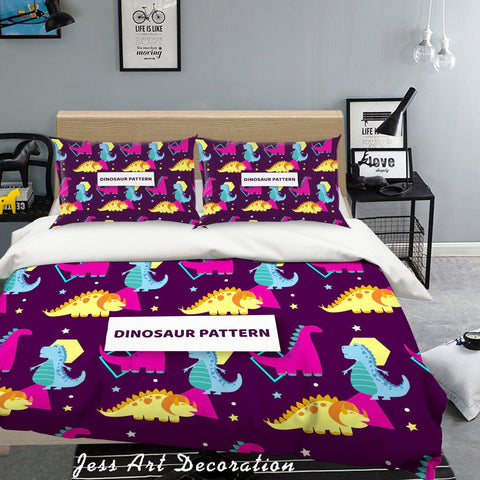3D Cartoon Dinosaur Quilt Cover Set Bedding Set Pillowcases 26- Jess Art Decoration