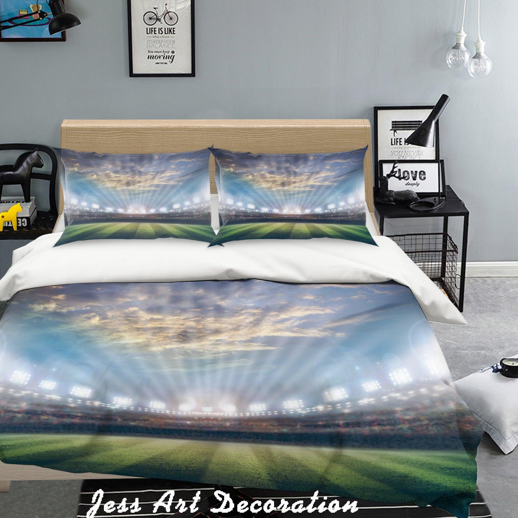 3D Football Field Quilt Cover Set Bedding Set Pillowcases  202- Jess Art Decoration