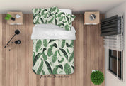 3D Green Leaves Quilt Cover Set Bedding Set Duvet Cover Pillowcases SF03- Jess Art Decoration