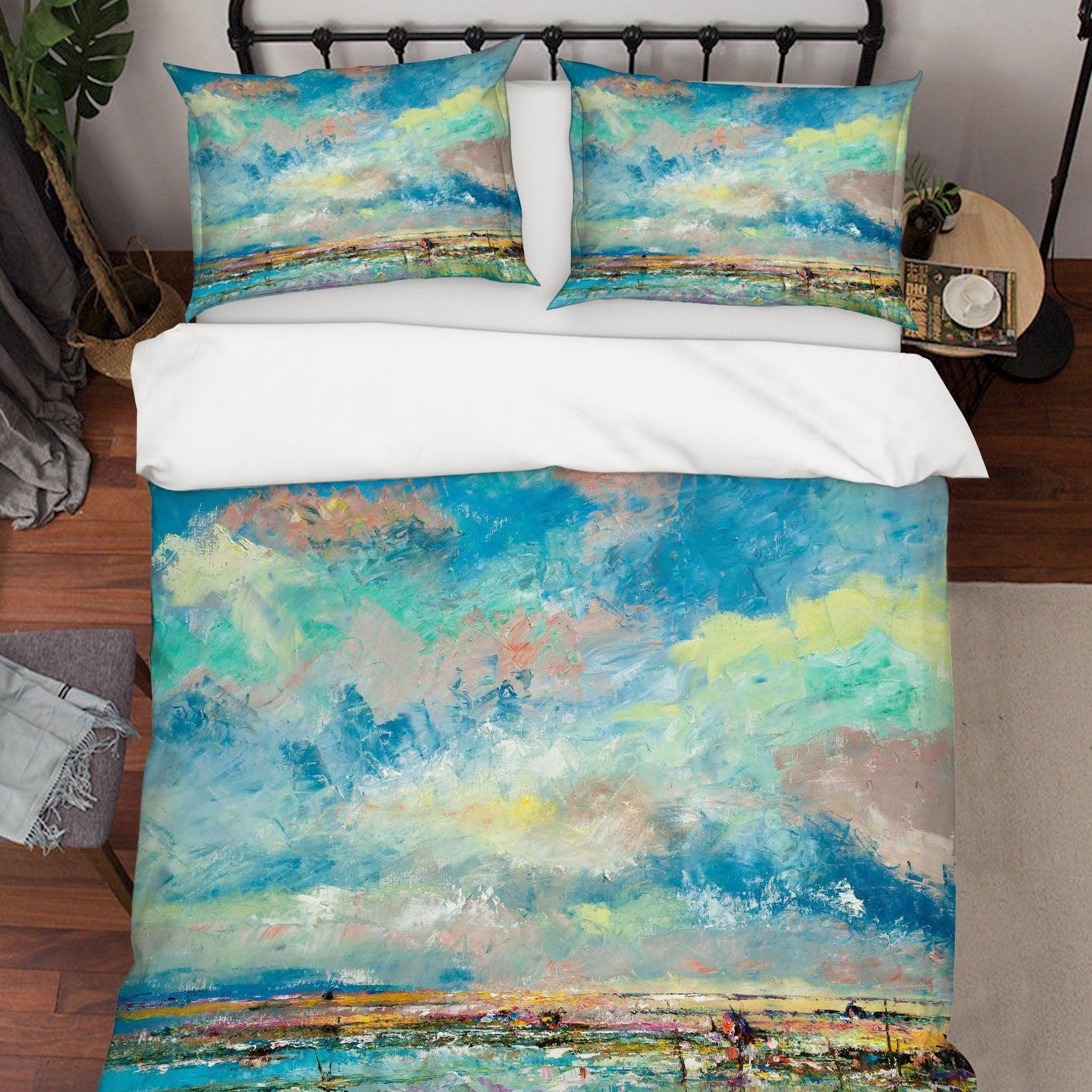 3D Abstract Blue Oil Painting Quilt Cover Set Bedding Set Pillowcasesn 73- Jess Art Decoration