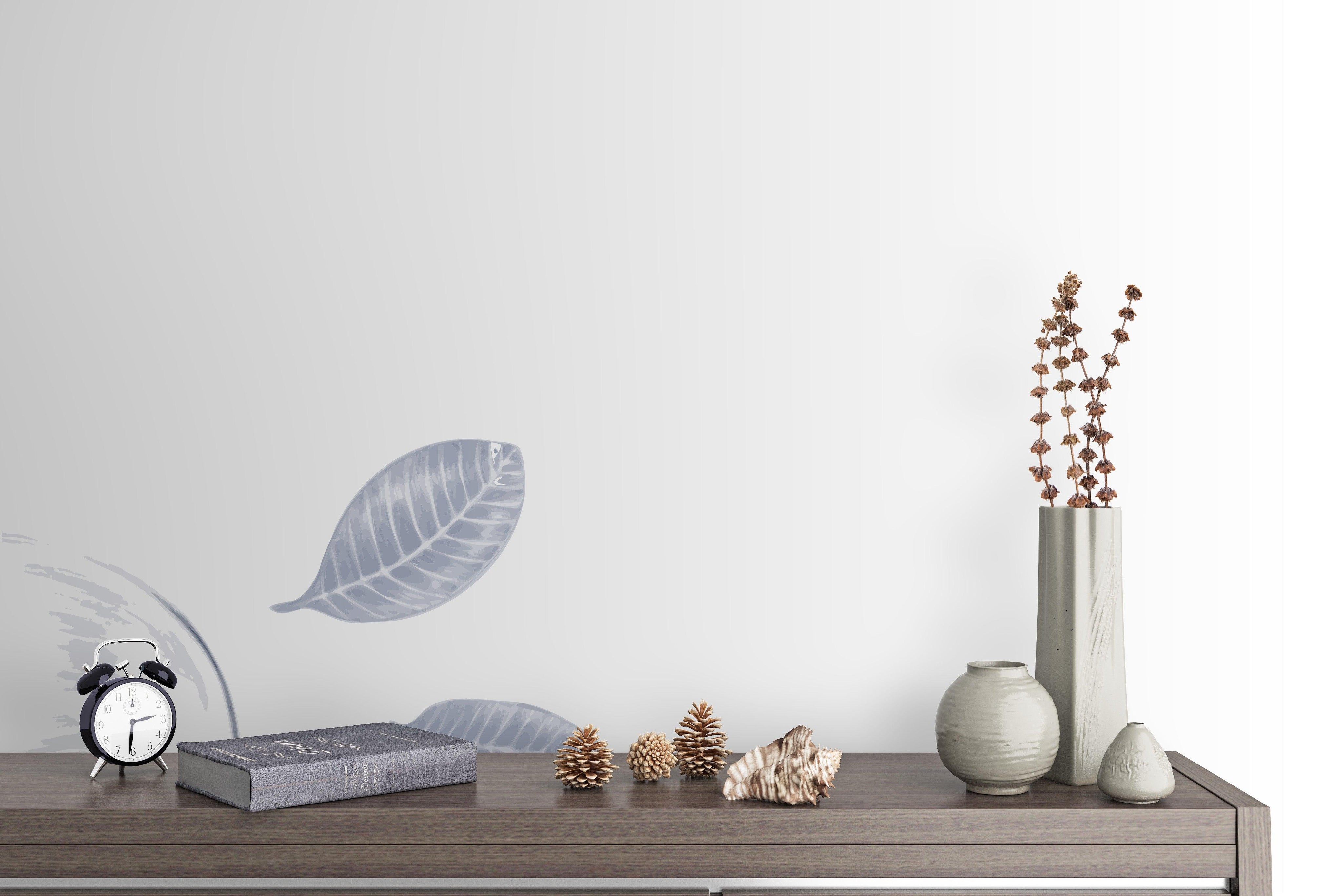 3D Gray leaf Wall Mural Wallpaper 163- Jess Art Decoration
