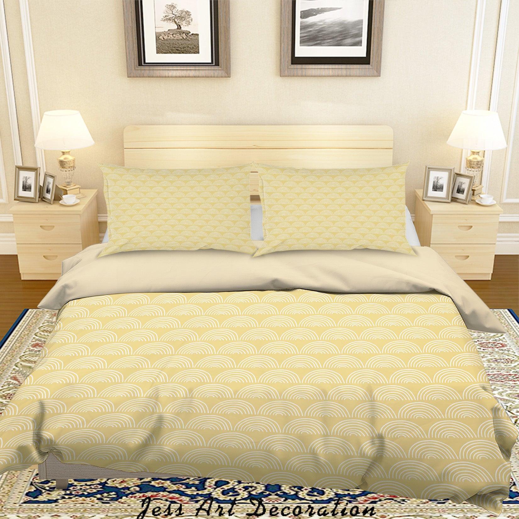 3D Yellow Wave Clouds Quilt Cover Set Bedding Set Duvet Cover Pillowcases SF83- Jess Art Decoration