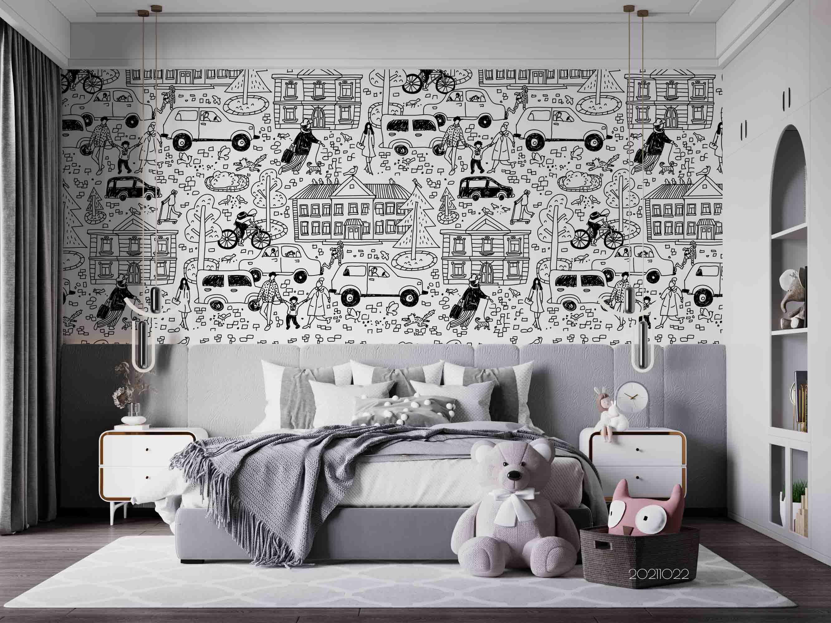 3D Cartoon Illustration Graffiti Wall Mural Wallpaper LQH 153- Jess Art Decoration