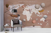 3D World Map Vehicle Wall Mural Wallpaper GD 2486- Jess Art Decoration