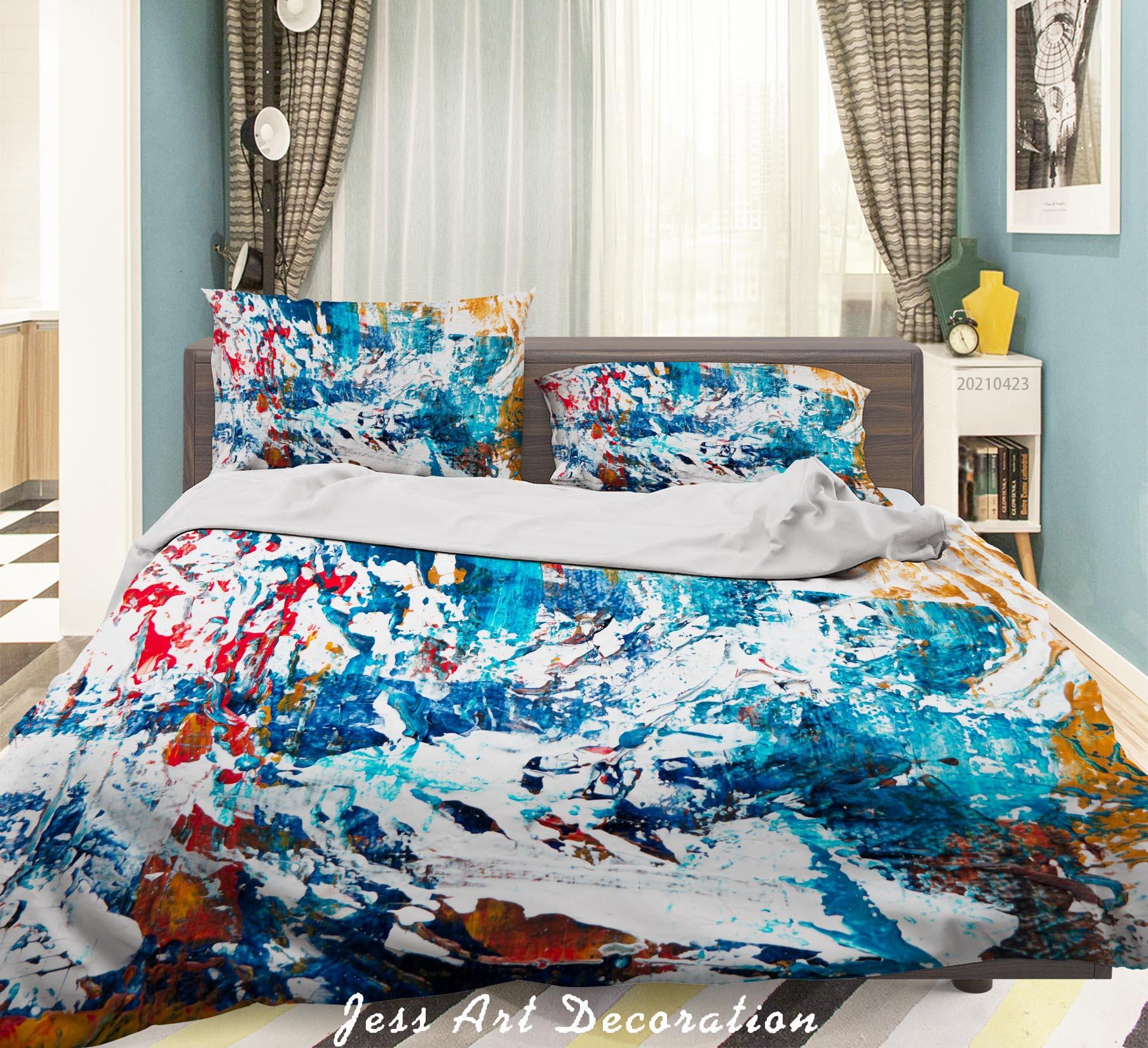 3D Abstract Color Graffiti Quilt Cover Set Bedding Set Duvet Cover Pillowcases 132- Jess Art Decoration