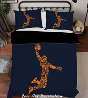 3D Basketball Player Dunk Quilt Cover Set Bedding Set Pillowcases 06- Jess Art Decoration