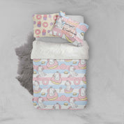 3D Unicorn Donuts Quilt Cover Set Bedding Set Pillowcases 41- Jess Art Decoration