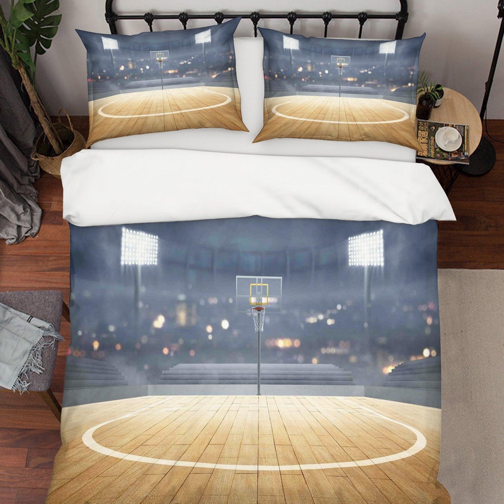 3D Basketball Hall Quilt Cover Set Bedding Set Pillowcases 57- Jess Art Decoration