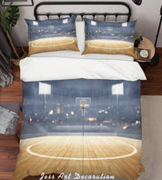 3D Basketball Hall Quilt Cover Set Bedding Set Pillowcases 57- Jess Art Decoration