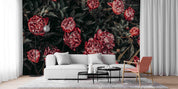 3D Red Peony Leaves Wall Mural Wallpaper A168 LQH- Jess Art Decoration