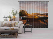 3D Sunset Sky Black Vehicle Curtains and Drapes LQH 51- Jess Art Decoration