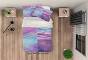 3D Blue Purple Watercolor Quilt Cover Set Bedding Set Pillowcases 16- Jess Art Decoration