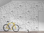 3D Abstract Art School Supplies Graffiti Wall Mural Wallpaper LQH 3- Jess Art Decoration